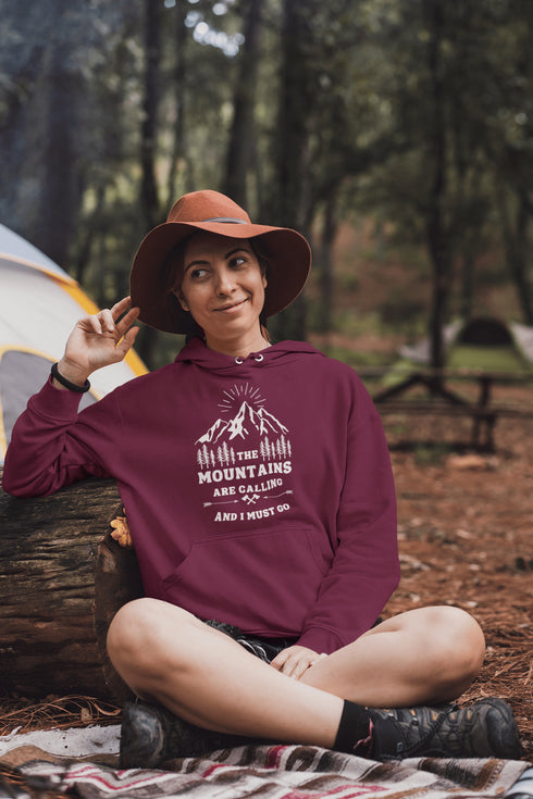 C & Win Sports The Mountains Are Calling Hoodie Maroon / S - C & Win Sports